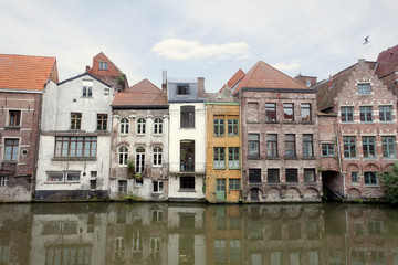 Naklejka na ściany i meble Channel in center of Ghent, Belgium