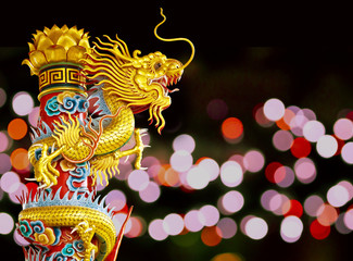 Chinese style dragon statue 