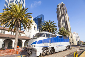 Diesel locomotive; San Diego, California.