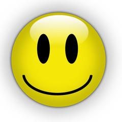 Smile yellow button - obrazy, fototapety, plakaty