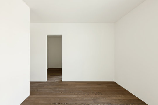 modern interior, empty apartment, wall white