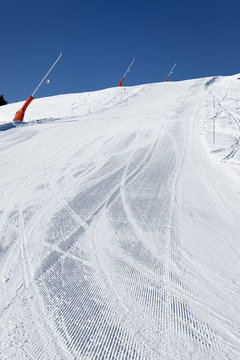 snowmaker on ski track