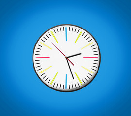 Clock isolated on blue background