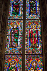 Fototapeta premium Florence - Santa Croce: the Baroncelli Chapel. Stained glass