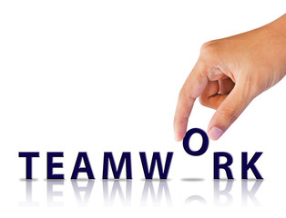 Hand and word teamwork