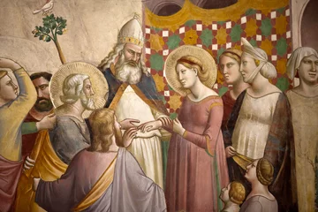 Fototapeten Florence -  Santa Croce: Frescoes in the Baroncelli Chapel. © wjarek