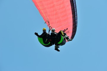 Gliding flight deltaplano paragliding