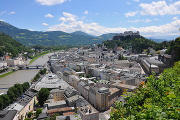 Blick über Salzburg, Österreich