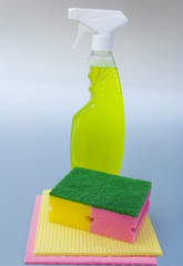 Detergent and sponges for cleaning