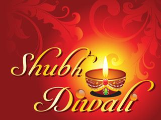 abstract shubh diwali card