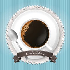 Blue coffee menu background