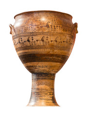 Attic late Geometric krater (750-735 B.C.) shows an ekphora