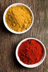 various colored spices