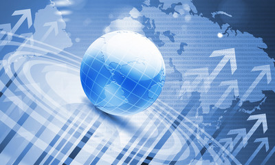 Planet earth and technology background