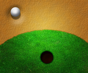 Ball in Sand Golf Background