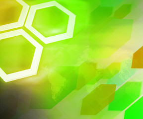 Green Business Background Hexagon