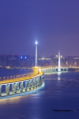 Hong Kong Shenzhen Western Corridor Bridge at night