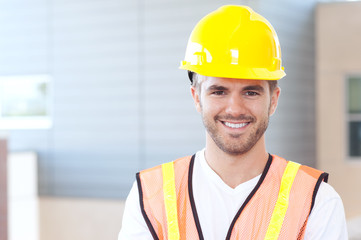 portrait of a happy construction worker