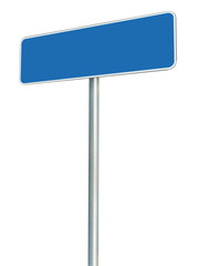 Blank Blue Road Sign Isolated, Large White Frame Framed Roadside