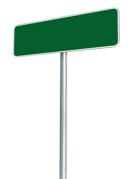 Blank Green Road Sign Isolated, Large White Frame Framed Roadsid