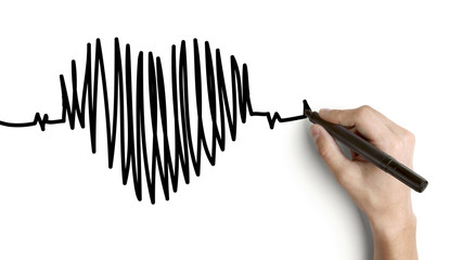 hand drawing heartbeat