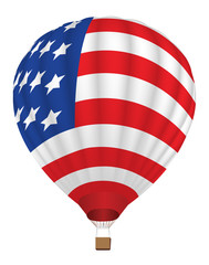 balloon with United States flag vector illustration
