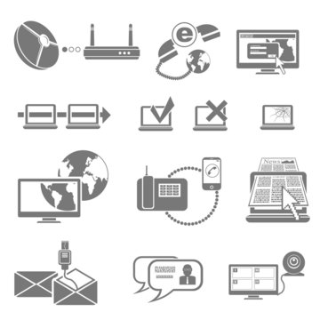communications vector icon set