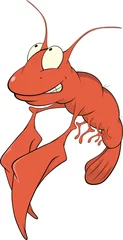 Muurstickers Red lobster cartoon © liusa
