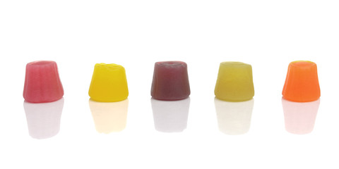 Wine Gums Isolated on White Background