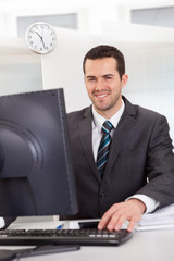 Businessman working at the office