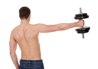 Review view of bodybuilder male