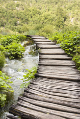 Timber walkway in Plitvice, Croatia