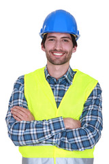 Smiling construction worker