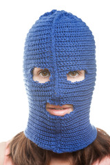 Woman in balaclava