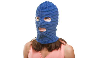 Woman in balaclava