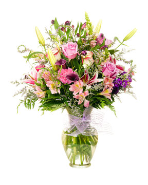 Fototapeta Colorful florist-made floral flower arrangement bouquet 