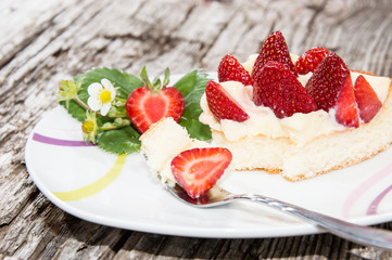 Strawberry Cake on a plate