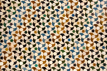 Mosaic at the Alhambra palace in Granada, Spain  - obrazy, fototapety, plakaty