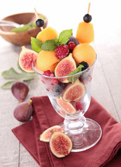 fresh fruit salad and mint