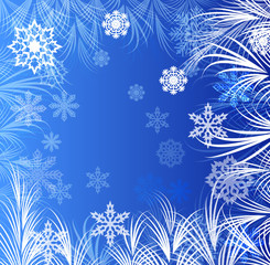 Fototapeta na wymiar Abstract winter window ornaments background.
