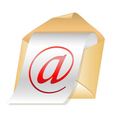 E-mail vector icon isolated on white background.