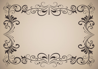 Horizontal vintage ornamental frame