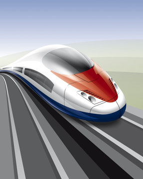 Fototapeta High-speed train