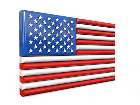 USA Flag 3d render illustration