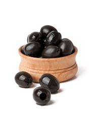 Black olives isolated on white