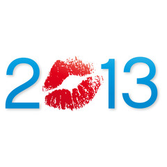 2013 and sexy lipstick kiss vector