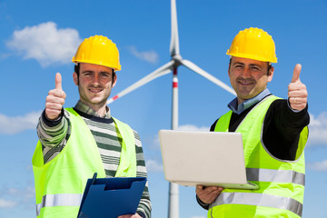 Technician Engineer in Wind Turbine Power Generator Station