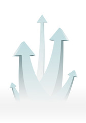 Five arrows going up - success concept illustration