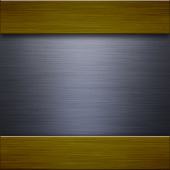 Brushed aluminum and gold metal plate