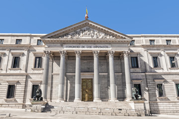 Fototapeta na wymiar Congress of Deputies, Spanish Parliament in Madrid.